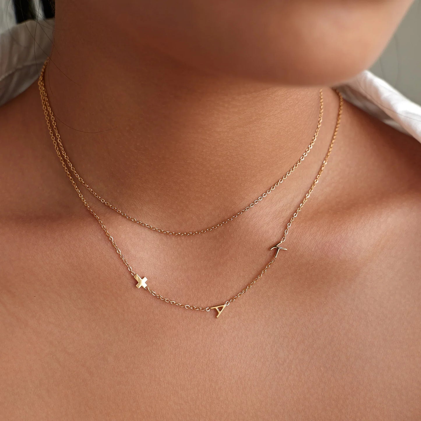 Custom Sideways Initial Necklace