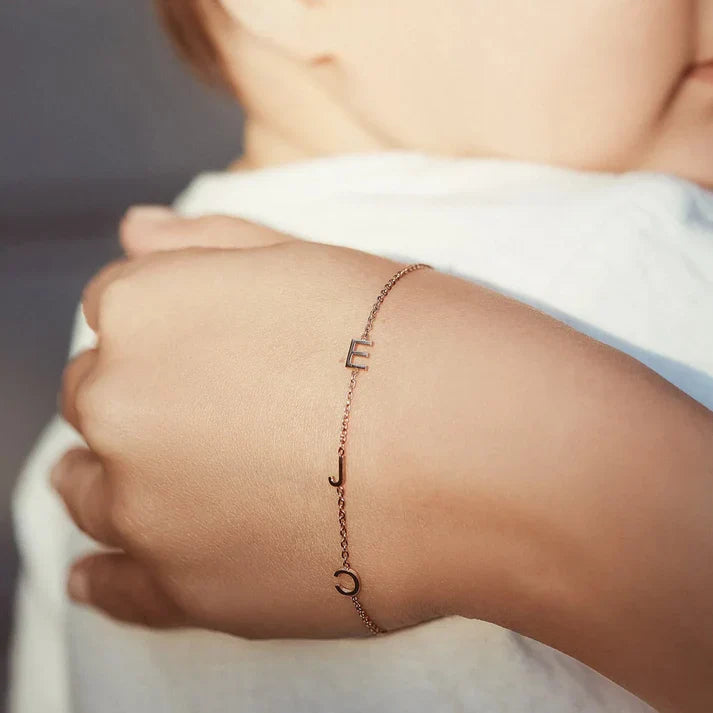Custom Sideways Initial Bracelet
