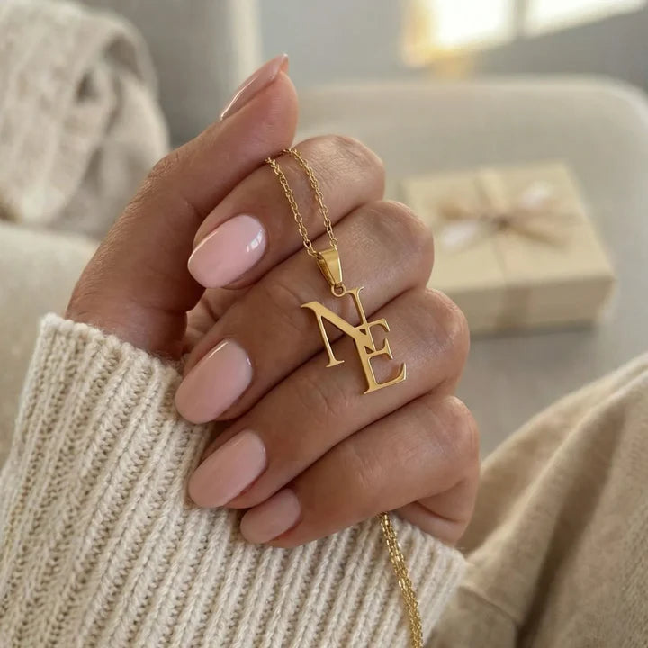 Personalized Double Initial Necklace – Waterproof & Tarnish-Free