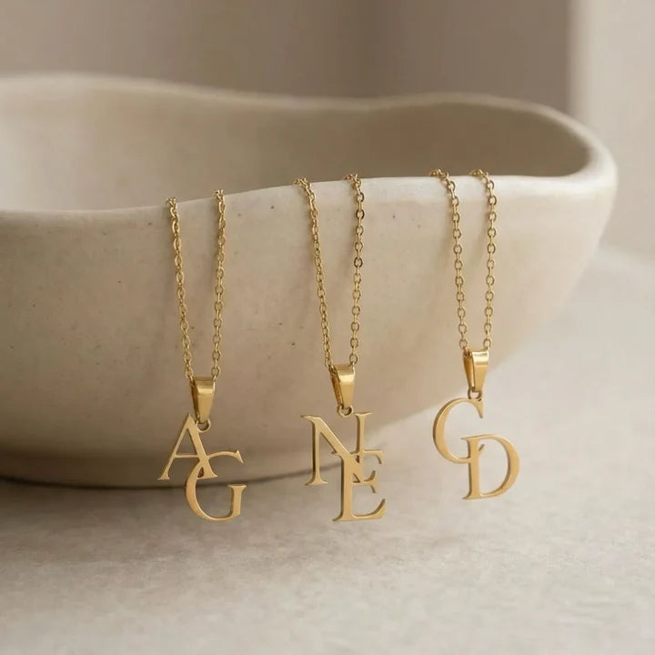 Personalized Double Initial Necklace – Waterproof & Tarnish-Free