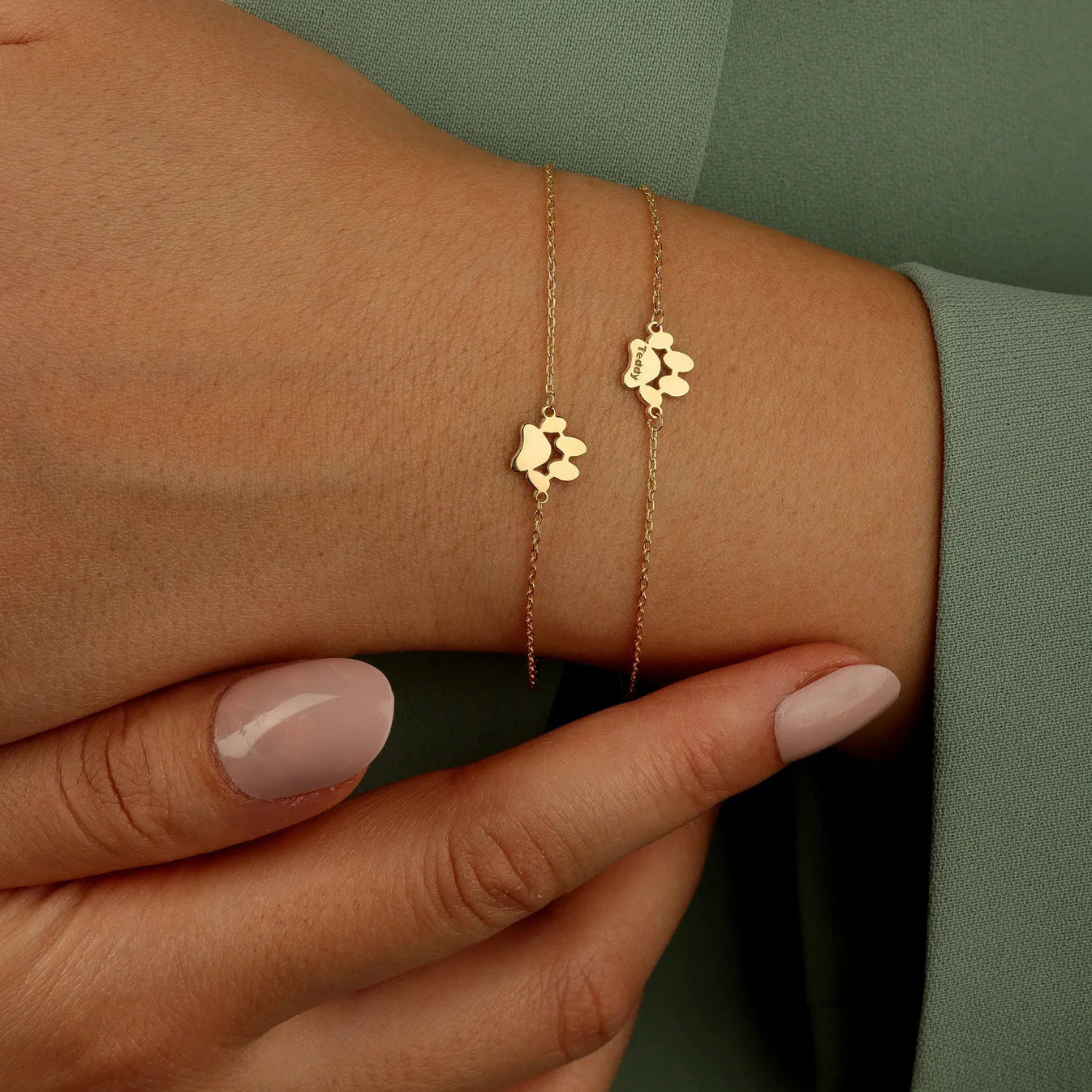 Personalized Paw Name Bracelet