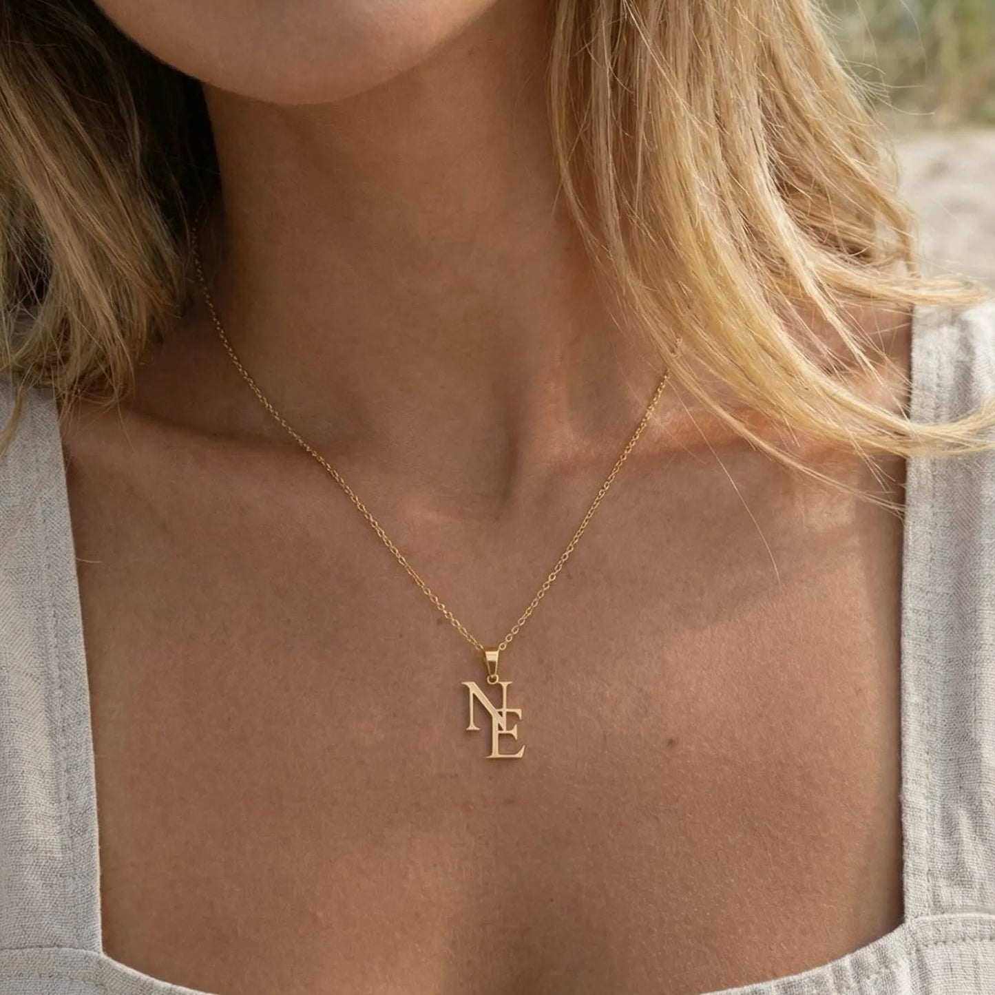 Personalized Double Initial Necklace – Waterproof & Tarnish-Free