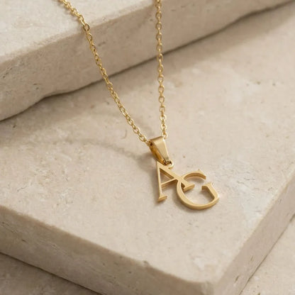 Personalized Double Initial Necklace – Waterproof & Tarnish-Free