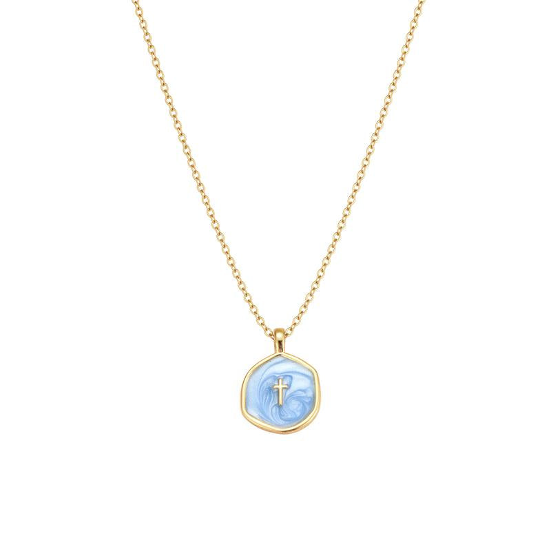 Cross Necklace for Women-Dainty Gold Plated Cross Pendant