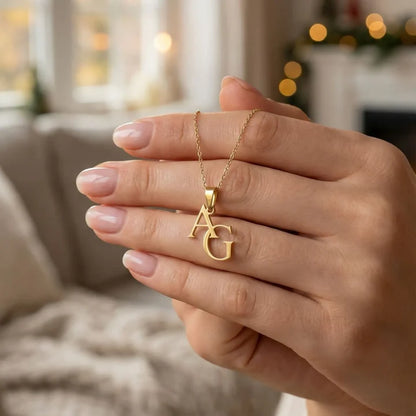 Personalized Double Initial Necklace – Waterproof & Tarnish-Free