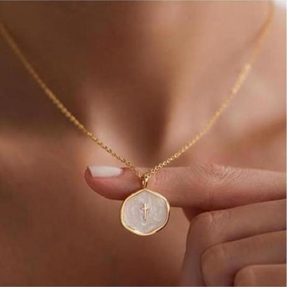 Cross Necklace for Women-Dainty Gold Plated Cross Pendant