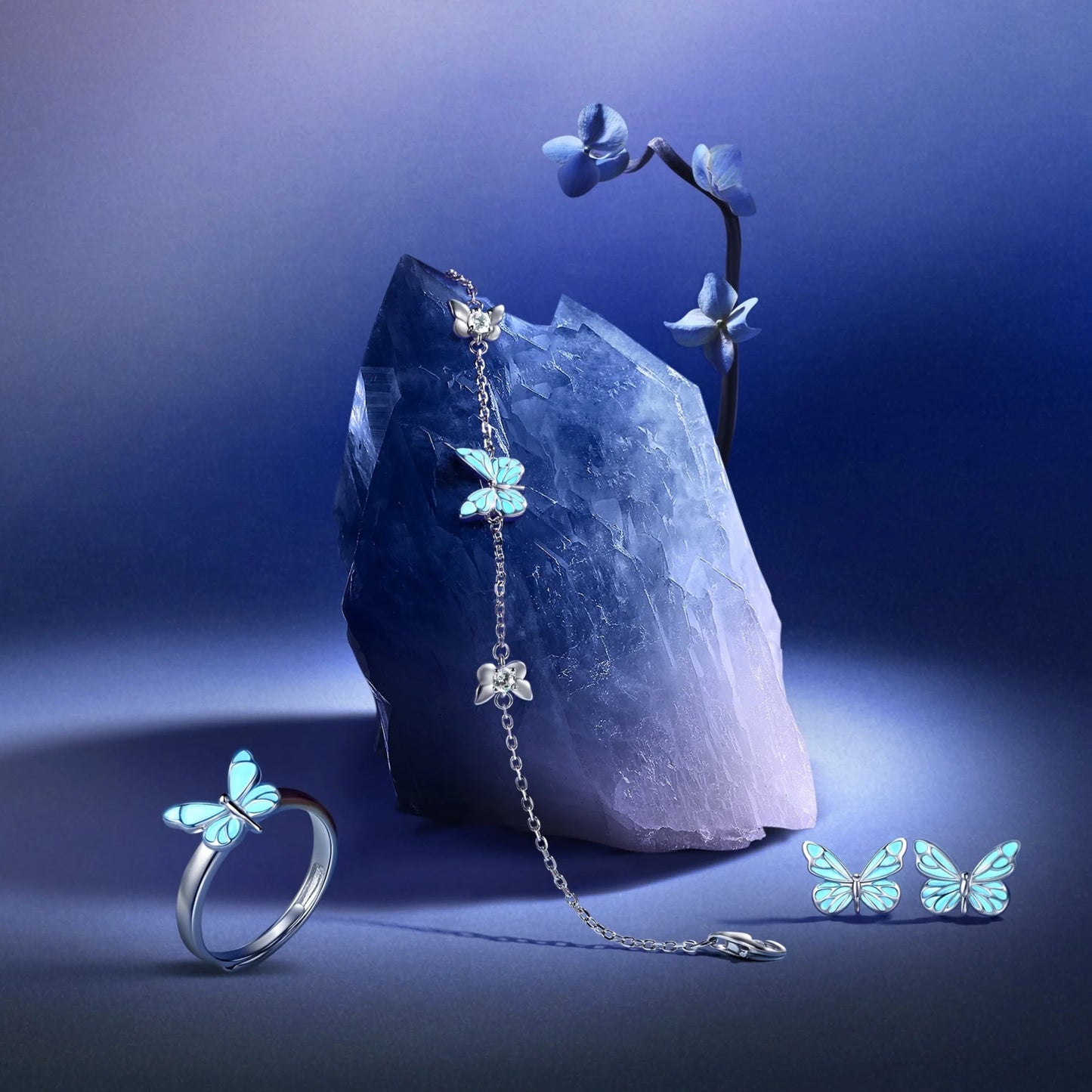 Luminous Dream Blue Butterfly Bracelet
