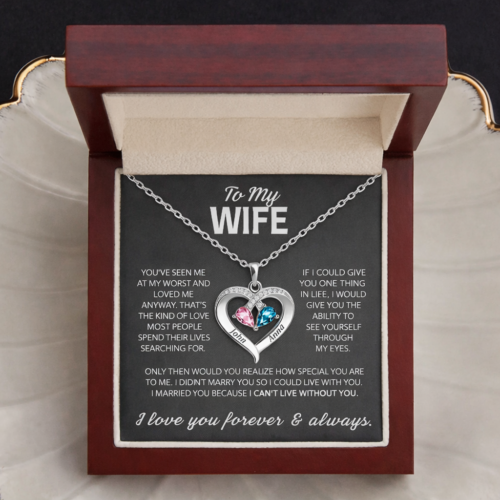 Always Yours – Birthstone Heart Necklace