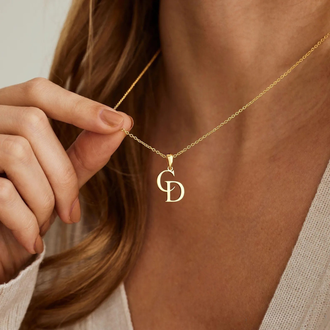 Personalized Double Initial Necklace – Waterproof & Tarnish-Free