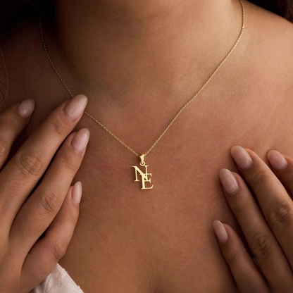 Personalized Double Initial Necklace – Waterproof & Tarnish-Free