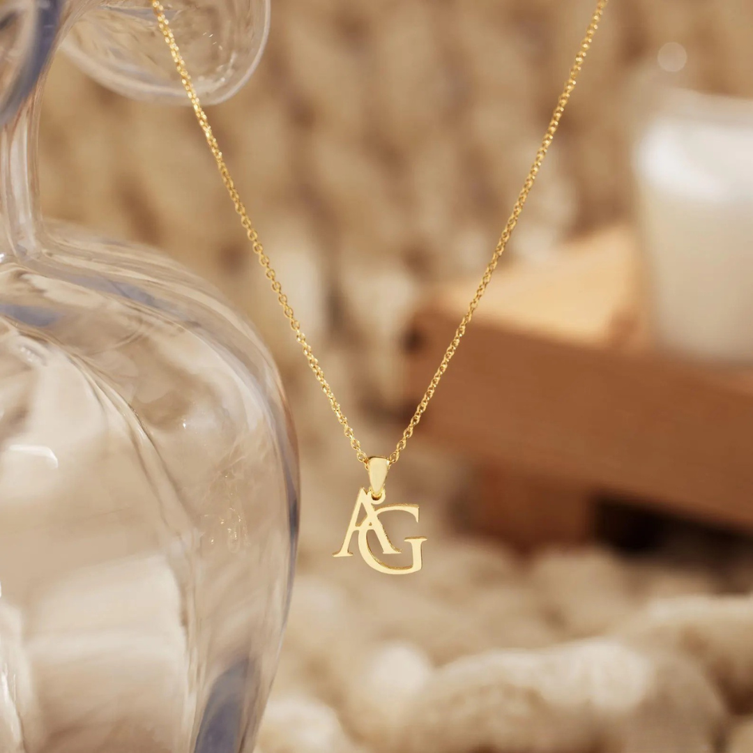 Personalized Double Initial Necklace – Waterproof & Tarnish-Free