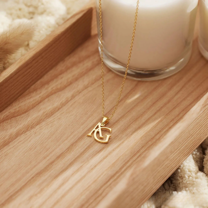 Personalized Double Initial Necklace – Waterproof & Tarnish-Free