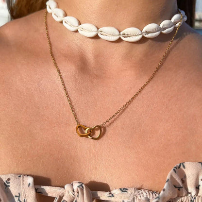 Eternal Rose Gift Box – Engraved Double Heart Necklace