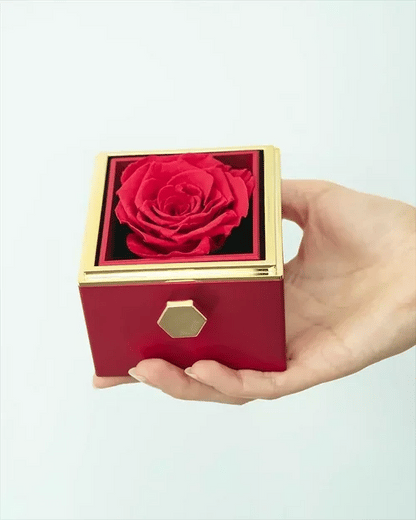 Eternal Rose Gift Box – Engraved Double Heart Necklace