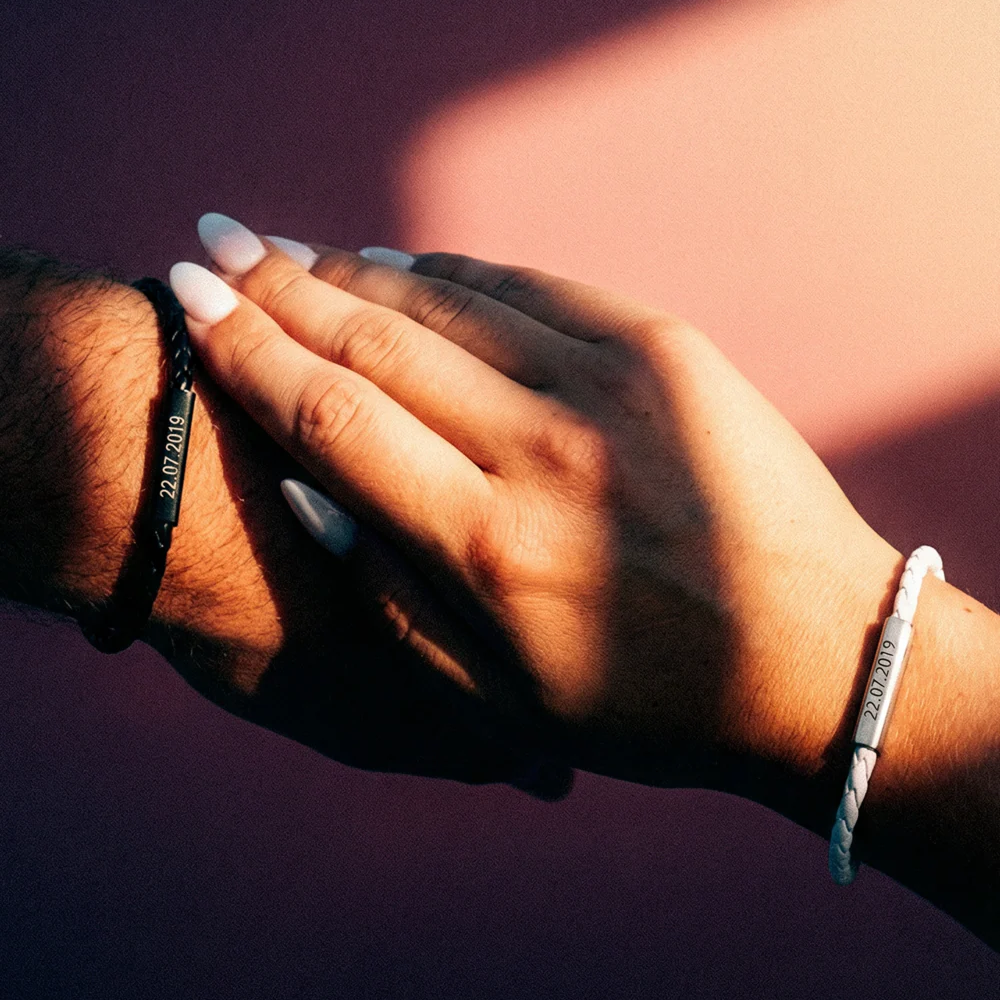 Magnetic Leather Couple Bracelets